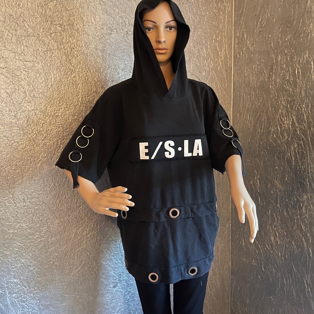 NWT Emma & Sam Black Tattered Hoodie